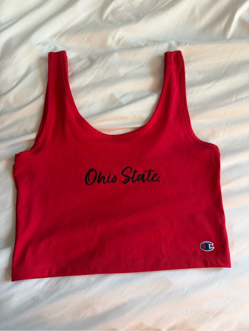 Champion Red Ohio State Crop Tank